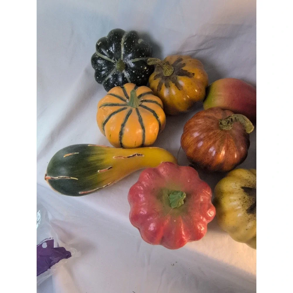 Assorted Artificial Fall Gourds & Mini Pumpkins Lot – Autumn Harvest Decor Mixed